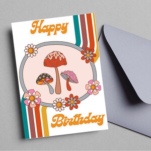 Biglietto d'auguri digitale, biglietto d'auguri stampabile, biglietto stampabile, biglietto digitale, download digitale, biglietto floreale, biglietto d'auguri, groovy