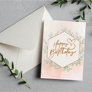 Druckbare Blumen Geburtstagskarte, digitale Karte, digitaler Download, alles Gute zum Geburtstag, Geburtstag für sie