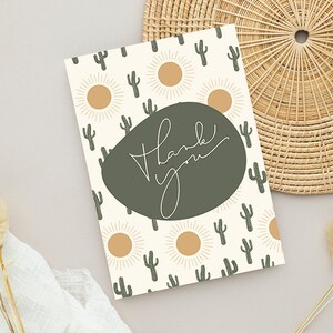 Digital thank you card, printable thank you, printable, digital download, floral thank you, thank you card, cactus thank you, cactus card