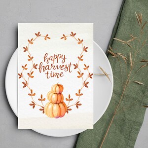 Digital Thanksgiving card, printable thanksgiving card, happy thanksgiving, fall card, pumpkin card