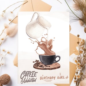 Cartão de aniversário em aquarela para impressão, cartão digital, aniversário digital, cartão para impressão, feliz aniversário, cartão em aquarela, presente para ela
