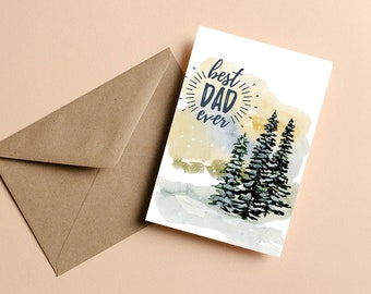 Digital Father's day card, fathers day card, printable card, watercolor card, printable father's day, card for him, card for dad