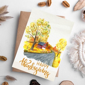 Digitale Danksagungskarte, druckbare Danksagungskarte, glückliches Thanksgiving, Herbstkarte, Kürbiskarte
