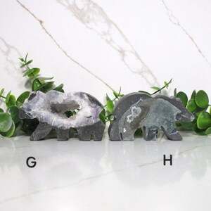 Blue Amethyst Crystal Bear Carving, Druzy Blue Gemtone Statue, Hand-Carved Stone Bear Figurine, Nature Home Decor, Animal Lovers Gift image 9