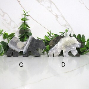 Blue Amethyst Crystal Bear Carving, Druzy Blue Gemtone Statue, Hand-Carved Stone Bear Figurine, Nature Home Decor, Animal Lovers Gift image 5