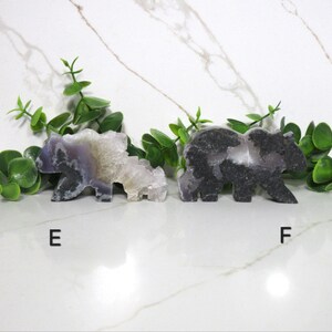 Blue Amethyst Crystal Bear Carving, Druzy Blue Gemtone Statue, Hand-Carved Stone Bear Figurine, Nature Home Decor, Animal Lovers Gift image 7