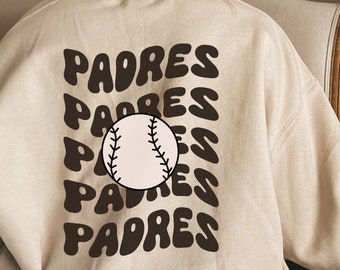 CustomCat San Diego Padres Vintage Retro MLB Crewneck Sweatshirt Sweater Dark Chocolate / S