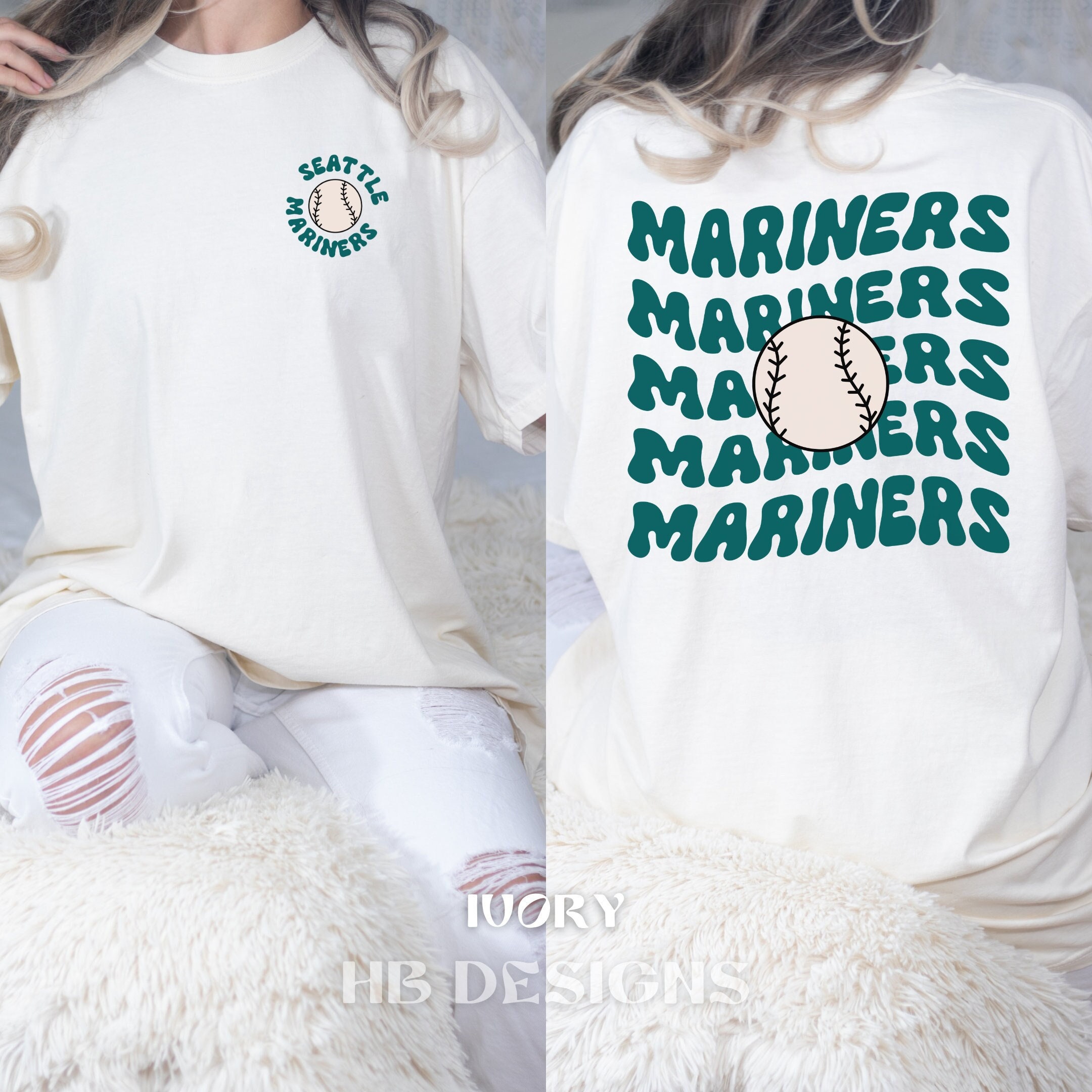 Seattle Mariners Shirt Womens Sz Small 3/4 Sleeve Baseball practice shirt EUC!