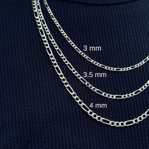 925 Sterling Silber Figaro Kettenhalskette - Herren & Damen Unisex Italienische Silberkette - Massives Silberhalskettengeschenk für Sie und Ihn