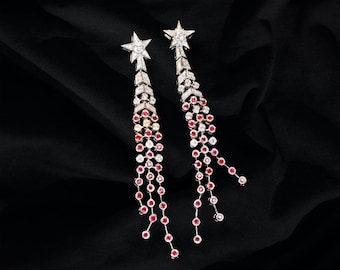 Pendientes de borla de diamantes Maia