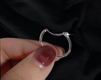 Anillo de plata con cadena