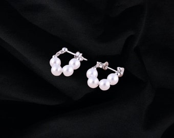 Pearl Hoop Earrings