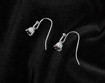 Pendientes de plata con tulipanes y lirios del valle