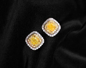 Pendientes Diana de diamantes amarillos