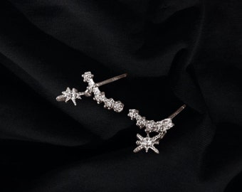 Shooting Stars Silver Earrings