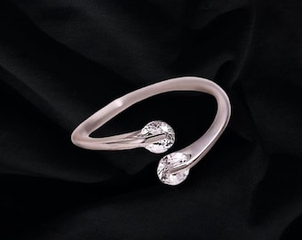 Anillo de diamantes flotante, joyería de moda para Instagram, inspiración para TikTok, tendencias de internet, regalo para novia, regalo para amiga