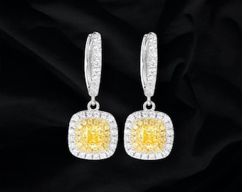 Pendientes de diamantes amarillos Leona