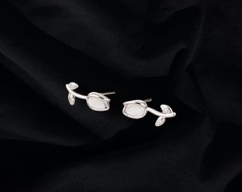 Pendientes de plata con tulipanes