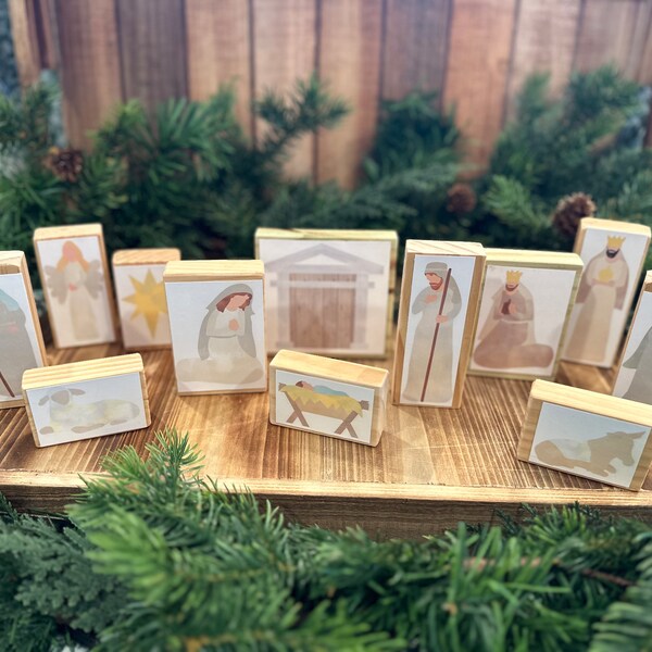 Nativity Blocks Etsy