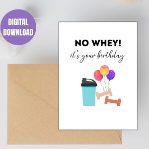 No Way Gym-kaart| Gymcadeaus voor meisjes | Gymkaart voor haar | Verjaardagskaart | Grappige sportschoolkaart| Sportschool verjaardag | Afdrukbare sportschoolkaart | Digitaal downloaden