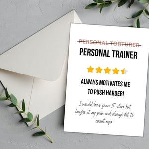 Personal Trainer Card| Gym Coach Funny Card Trainer| Thank You PT Card| Gym Birthday Card| Funny Card for Personal Trainer| Gift for coach