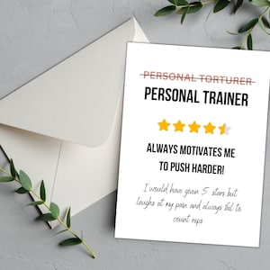 Personal Trainer Karte| Gym Coach Lustig Karte Trainer| Danke PT-Karte | Fitnessstudio Geburtstagskarte | Lustige Karte für Personal Trainer| Geschenk für Kutsche