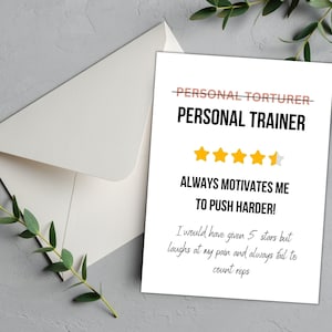 Personal Trainer Card| Gym Coach Funny Card Trainer| Thank You PT Card| Gym Birthday Card| Funny Card for Personal Trainer| Gift for coach