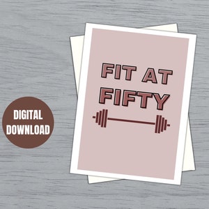 Fit at Fifty Gym Card| Lustige 50th Fitness Geburtstagskarte| Mann Frau Gym Geschenke| Gym Card for Him Her| Geburtstagskarte| Lustige Gym Karte| Fitness
