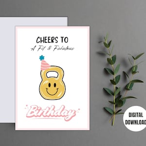 Cartão de aniversário do Gym | Presentes de ginástica | cartão de ginástica para ele ela | Cartão de aniversário | Cartão engraçado do Gym | Aniversário na academia | Cartão de ginástica imprimível | Download Digital