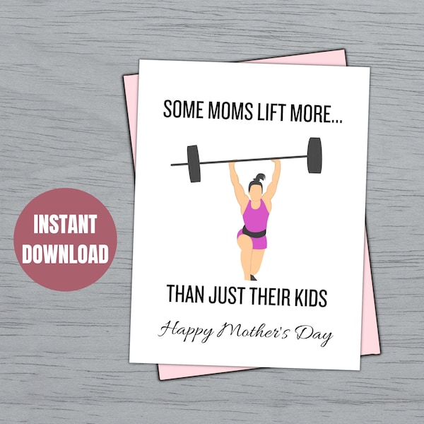 Some Moms Lift Card| Gym Mother's Day Card| Fitness Workout Mother's Day Card| Crossfit Mother's Day| Gym mom card| Card for gym mom