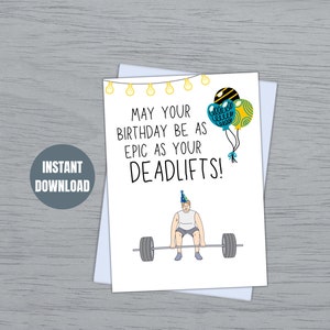Tarjeta de cumpleaños del gimnasio, regalos de gimnasio, tarjeta de gimnasio para él ella, tarjeta de cumpleaños, tarjeta de gimnasio divertida, cumpleaños del gimnasio, tarjeta de gimnasio imprimible, descarga digital