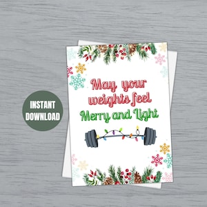 Carte de gymnastique de Noël, cadeaux de gymnastique, carte de gymnastique pour lui elle, carte d'entraînement, carte de gymnastique drôle, carte de remise en forme, carte de gymnastique imprimable, téléchargement numérique