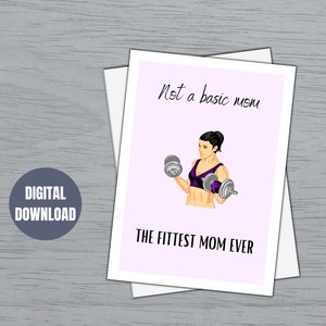 Tarjeta del Día de la Madre de la Mamá del Gimnasio / Tarjeta de mamá activa / Fitness del Día de la Madre / Tarjeta de gimnasio para ella / Tarjeta de mamá de entrenamiento / Tarjeta de esposa del gimnasio / Tarjeta de gimnasio imprimible