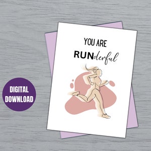 Runner verjaardagskaart| Atleet Marathon Hardlopen| kaart voor loper| Lopercadeau| Verjaardagskaart| Afdrukbare fitnesskaart| direct downloaden kaart