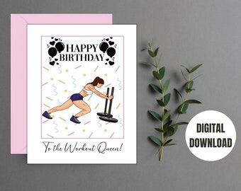 Fitness Gym Girl Card| Gym Gifts| Gym Card for Her | Gym Birthday Card | Funny Gym Card| Fitness Card| Printable Gym Card |Digital Download