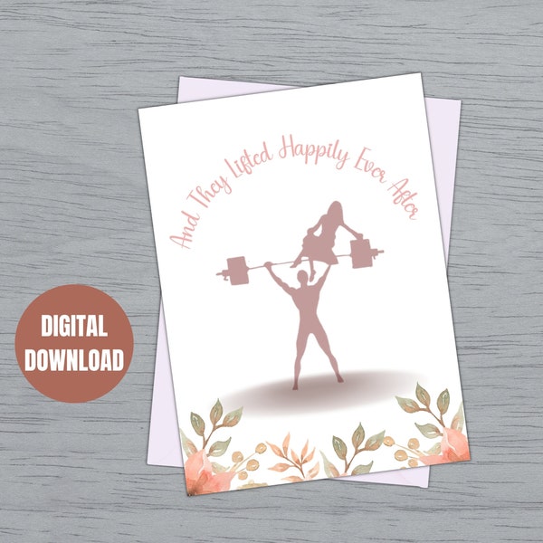 Fitness Engagement Card| Gym themed Engagement Card| Greeding Card for Gym Lovers| Fitness Wedding card| Bridal Gym Card| Instant Download