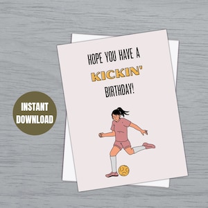 Printable Soccer Birthday Card | Digital Soccer themed digital Card| Football Soccer Birthday gift Her| Bday Card for soccer players| soccer