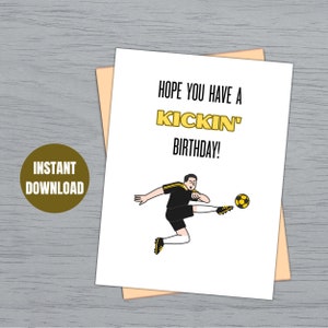 Printable Soccer Birthday Card | Digital Soccer themed digital Card| Football Soccer Birthday for man| Bday Card for soccer players| soccer