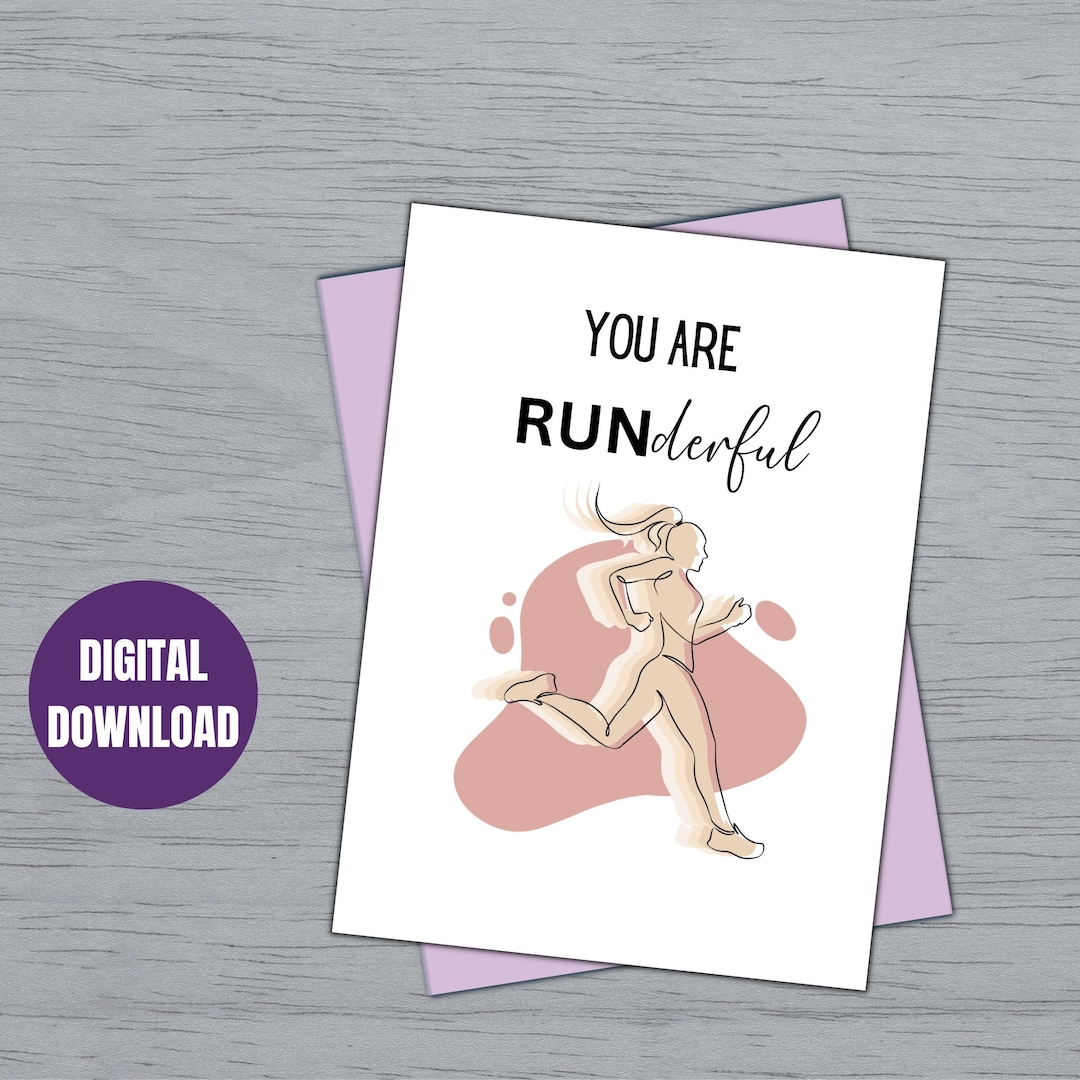 Runner Birthday Card Athlete Marathon Running Card for Runner Runner
