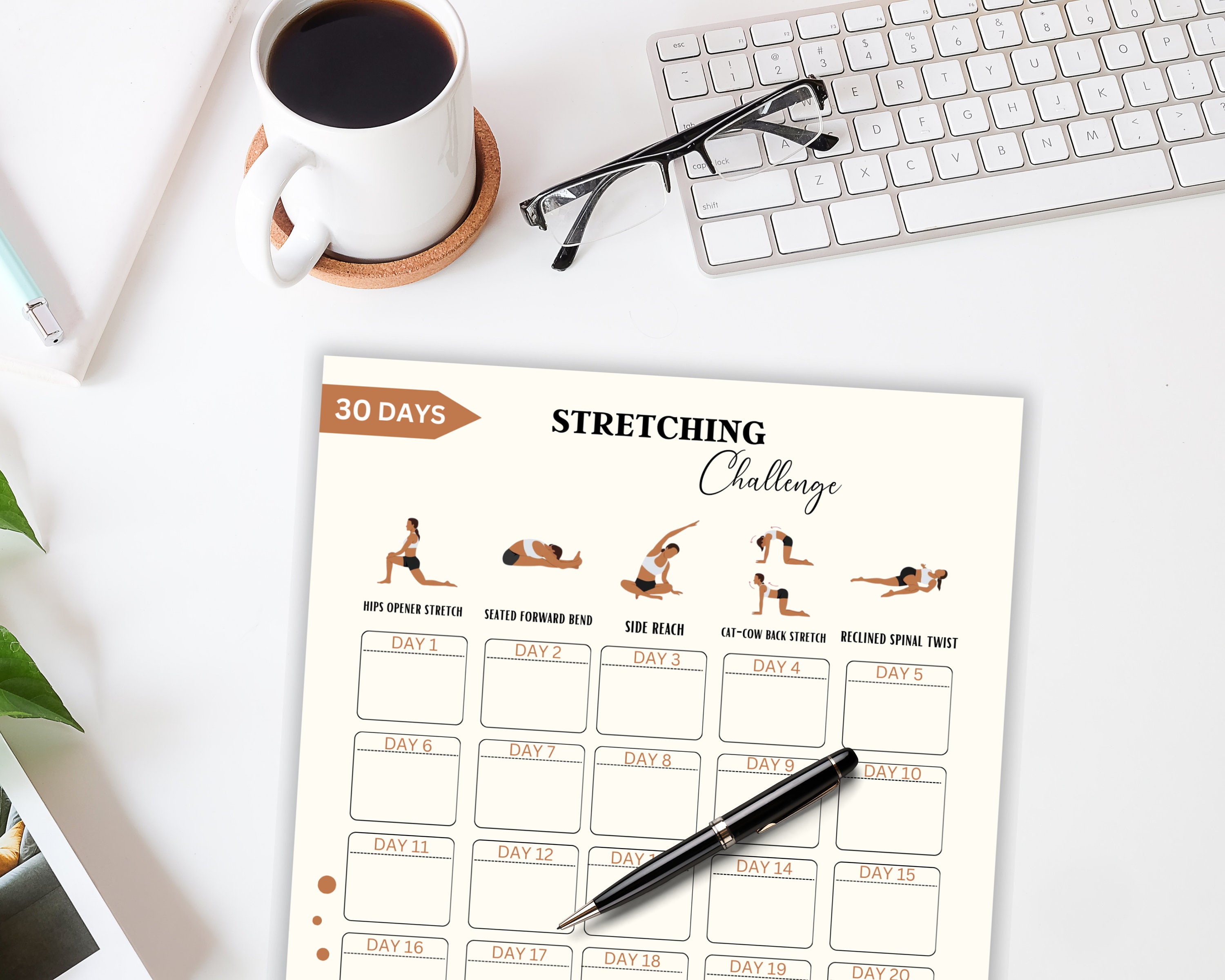 30 Day Stretching Challenge, Stretch Routine, Home Workout Women ...