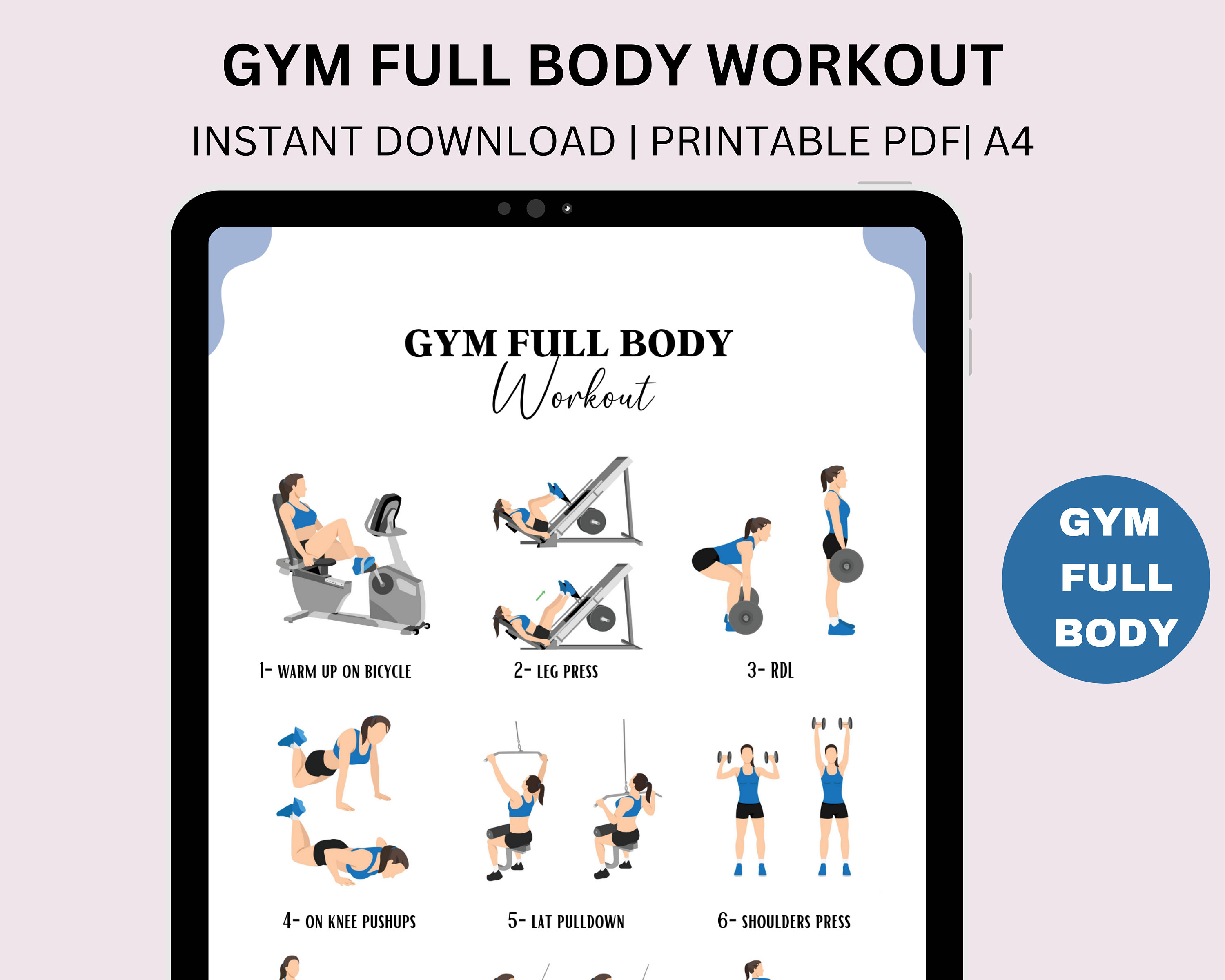 Gym Workout Plan Dumbbell Workout Strength Weight Training Plan Fitness Program Workout Guide Gym Guide Digital Download PDF US A4 Etsy