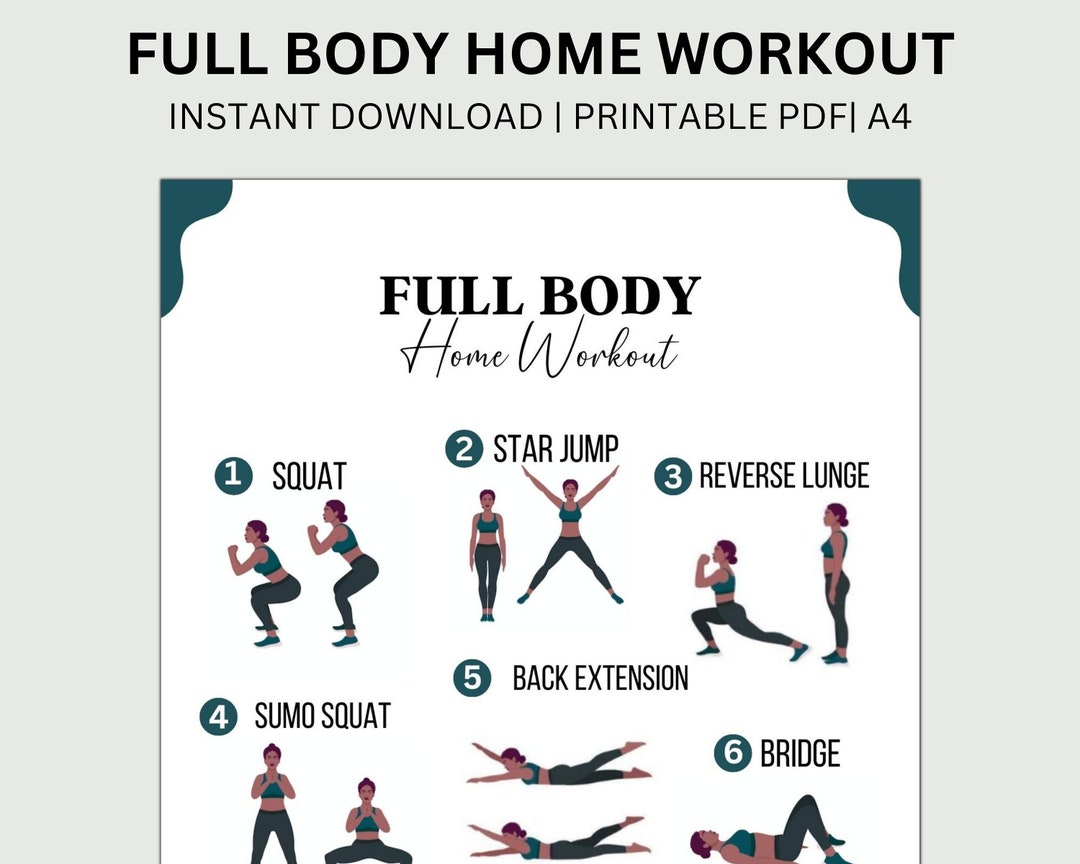 Workout Chart Full Body Workout At Home No Weights Without