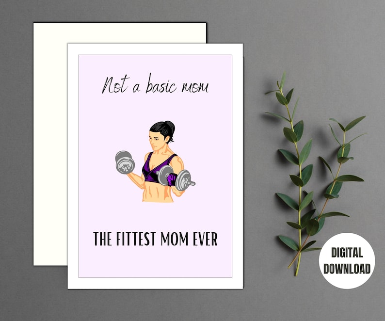 Gym Mom Mother's Day Card Active Mom Card Mother's Day Fitness Gym Card