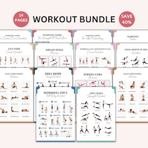 Full body exercise workout bundle, Full body workouts, Fitness guide, Workout exercise bundle, Printable workout exercises, House Workout