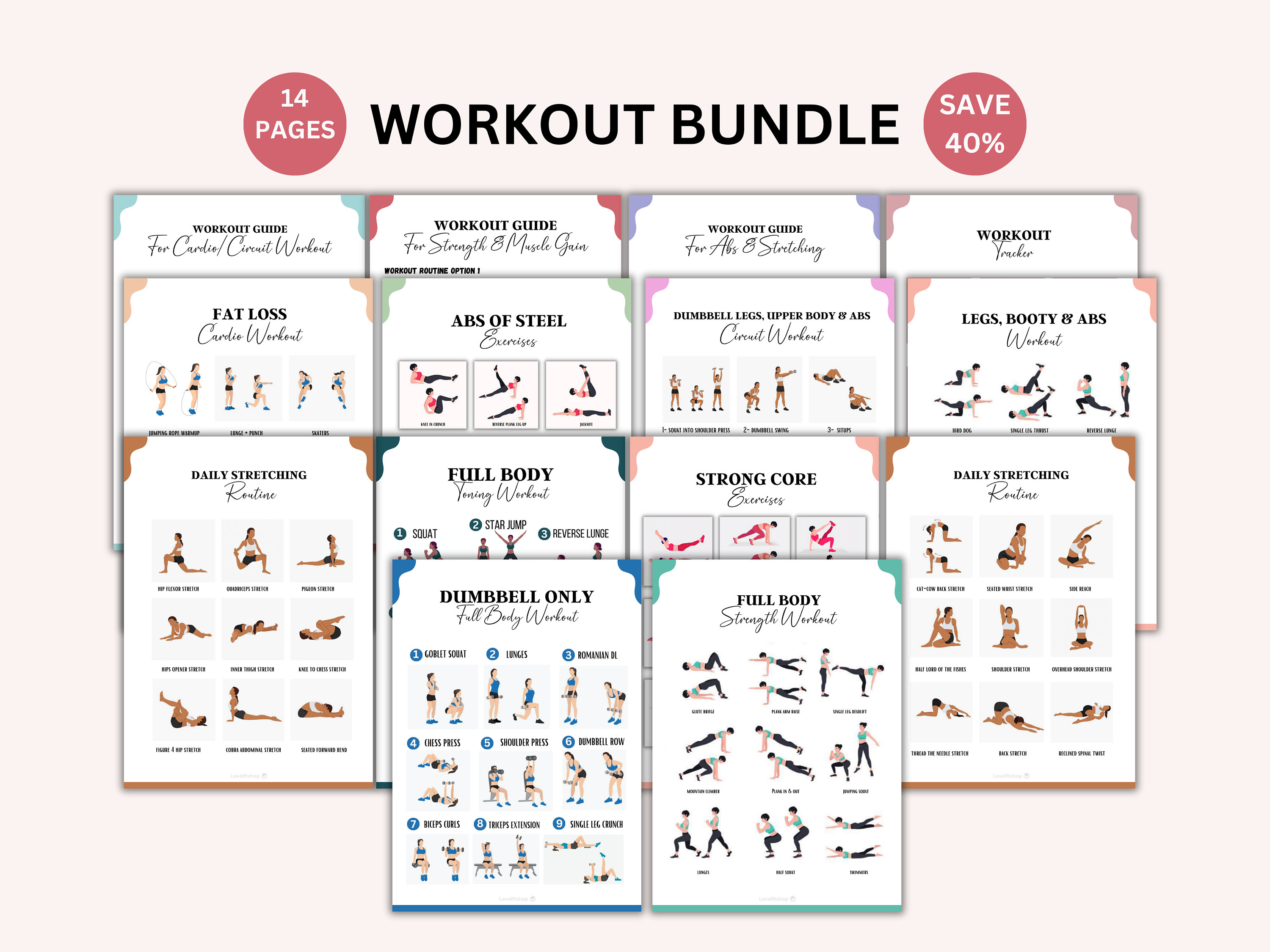 Full Body Exercise Workout Bundle Full Body Workouts Fitness Guide Workout Exercise Bundle Printable Workout Exercises House Workout Etsy