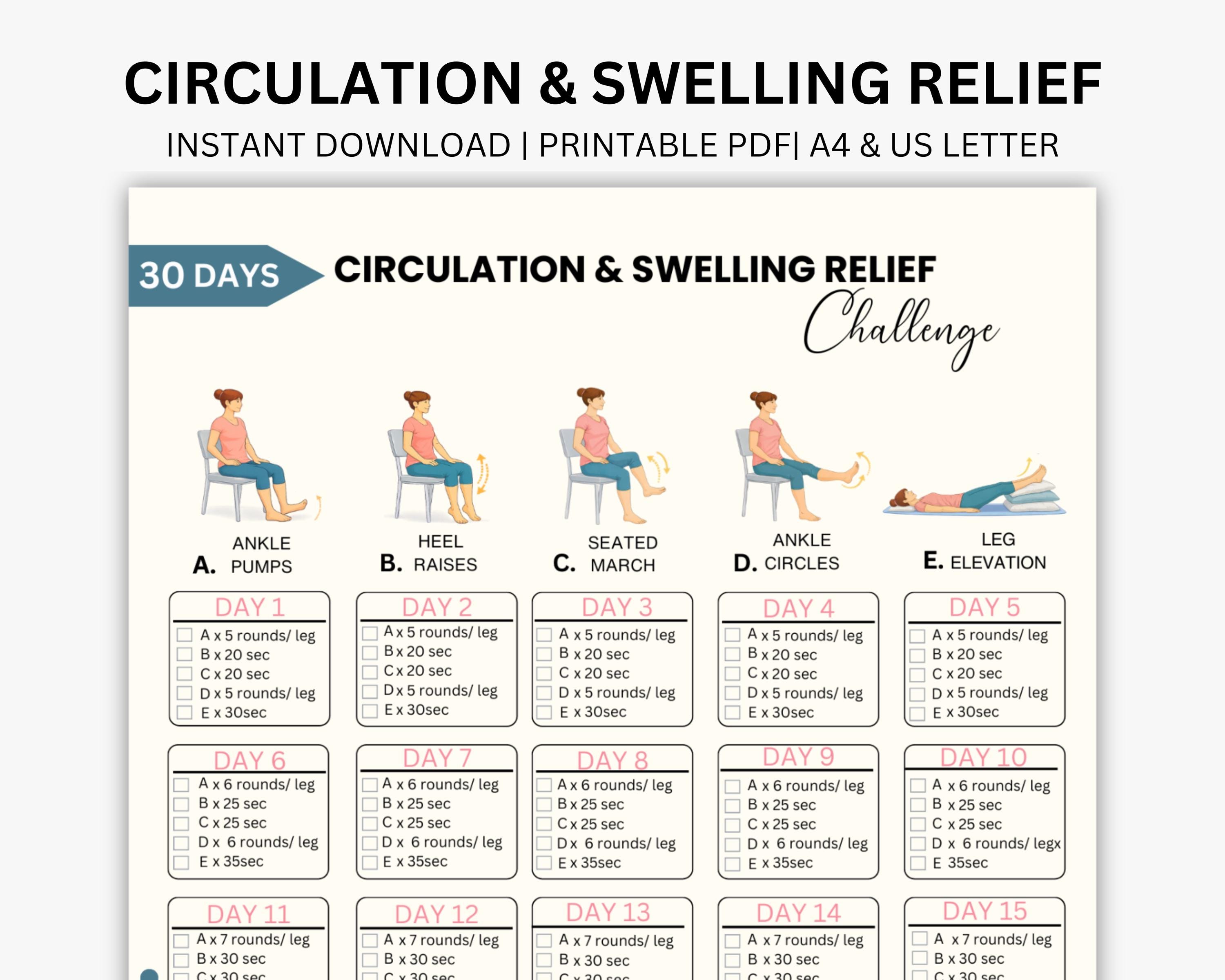 Flow Roving Exercise 30-day Circulation & Swelling Relief Challenge, Gentle Exercises to ...