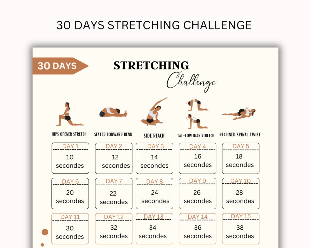 30 Day Stretching Challenge, Stretch Routine, Home Workout Women ...