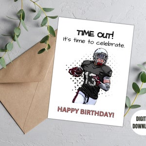 Football Printable Birthday Card|football Lovers Gift| Digital Football ...