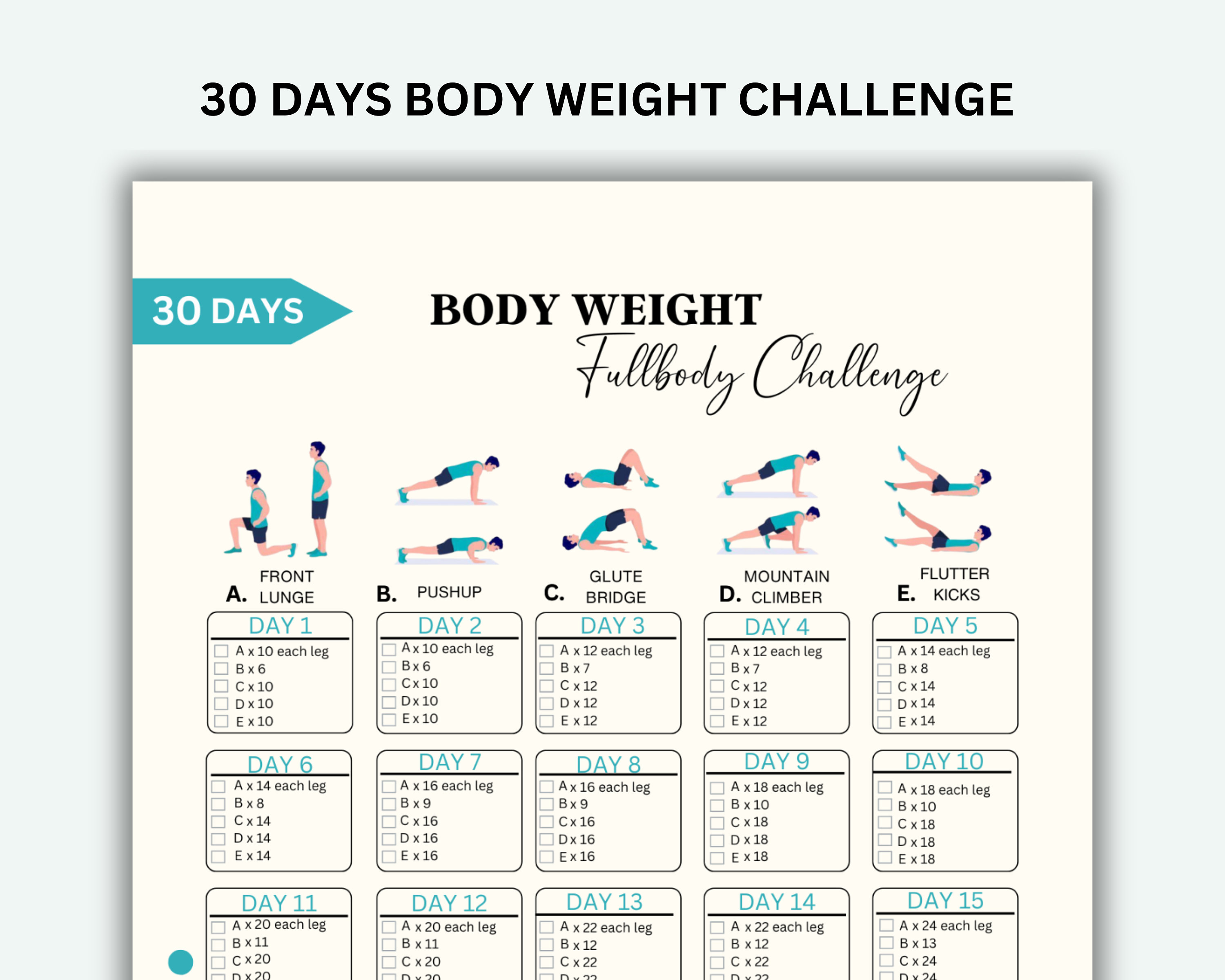 30 day workout plan sale