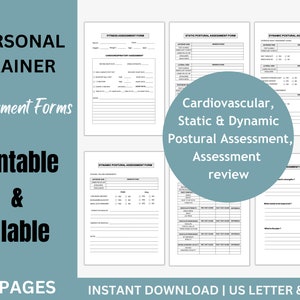 Fitness Coaching Assessment Forms| New client intake form| Personal Training Templates| Assessment Templates For Personal trainer| PT Forms